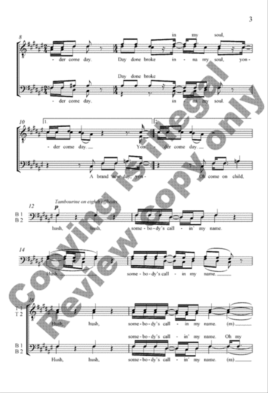 Yonder Come Day TTBB scores gallery preview page 3