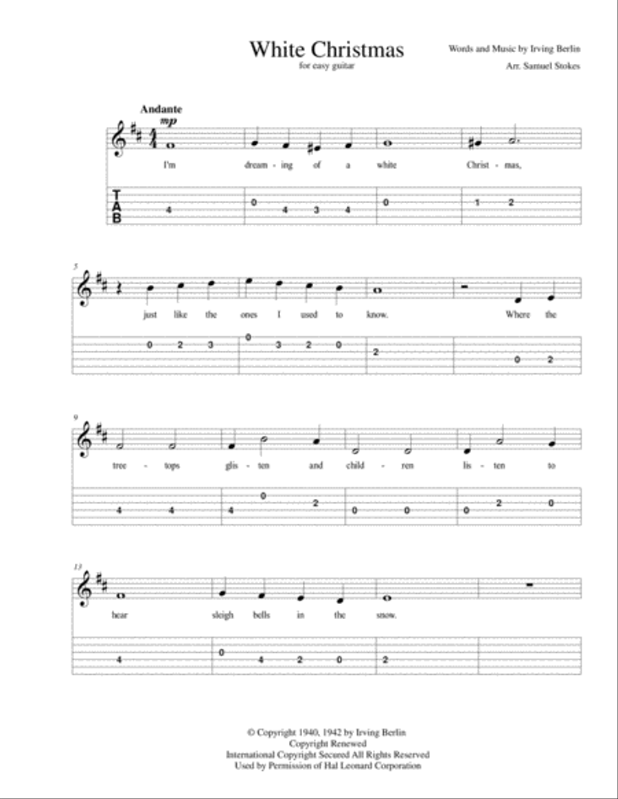White Christmas Electric Guitar scores gallery preview page 1