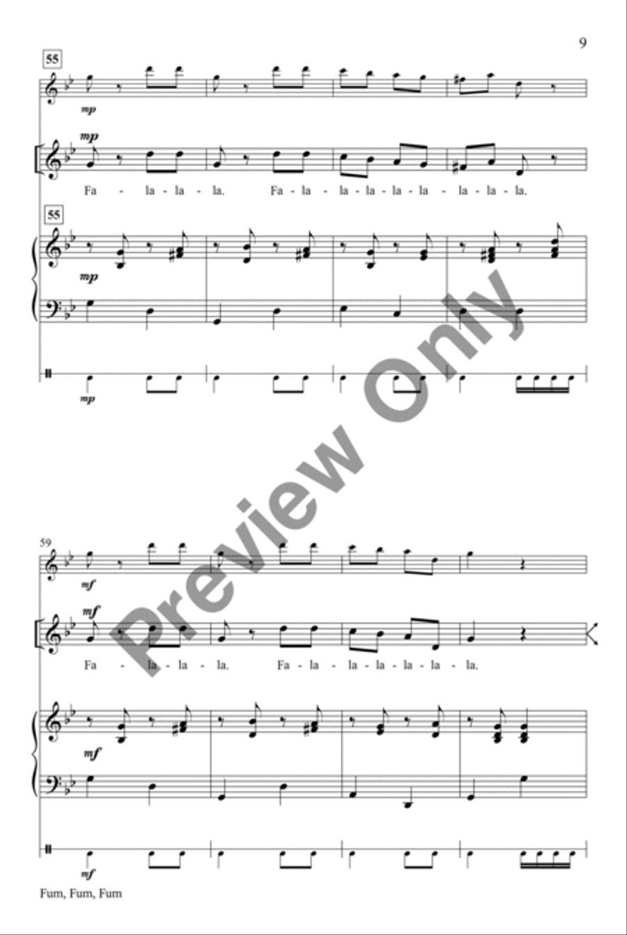 Fum, Fum, Fum Unison/opt. 2-Part Unison Choir scores gallery preview page 9