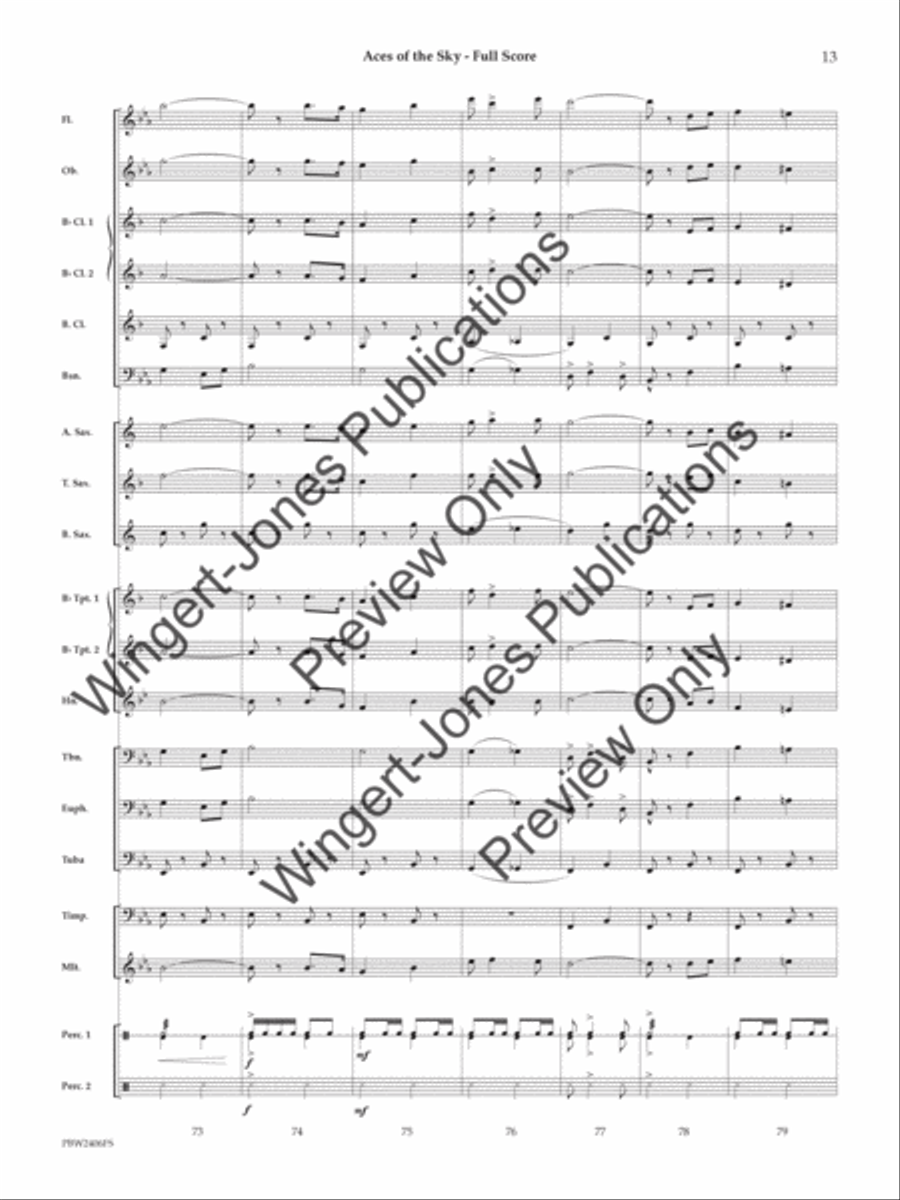 Aces of the Sky (Score) Concert Band scores gallery preview page 14