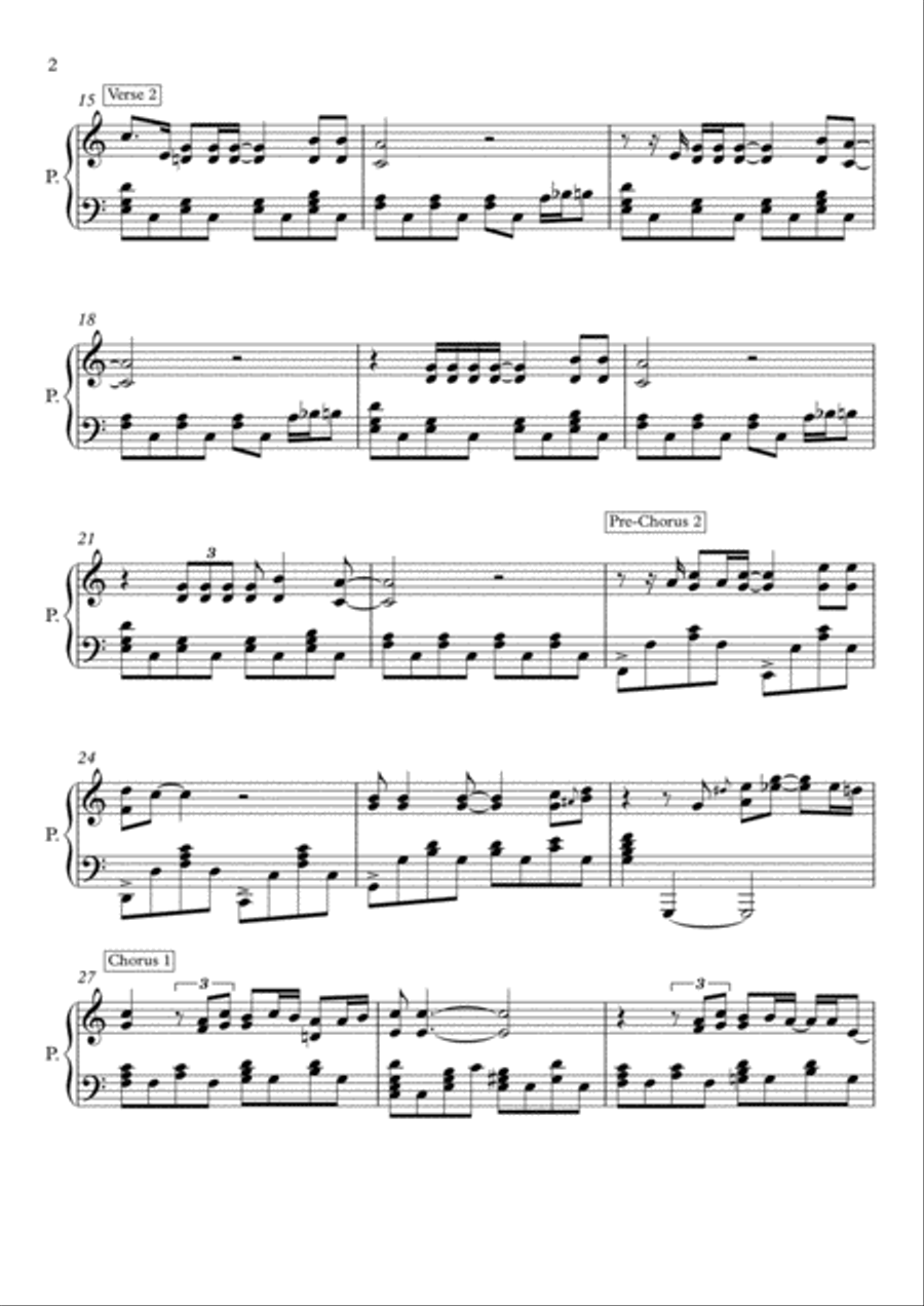 Imagine Piano Solo scores gallery preview page 2
