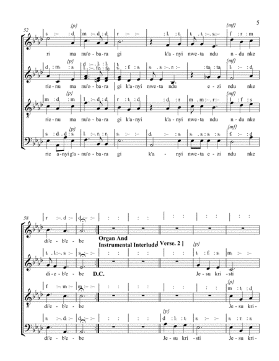 JESU DI NA EUCHARISTIA JESU DI NA EUCHARISTIA 4-Part scores gallery preview page 5