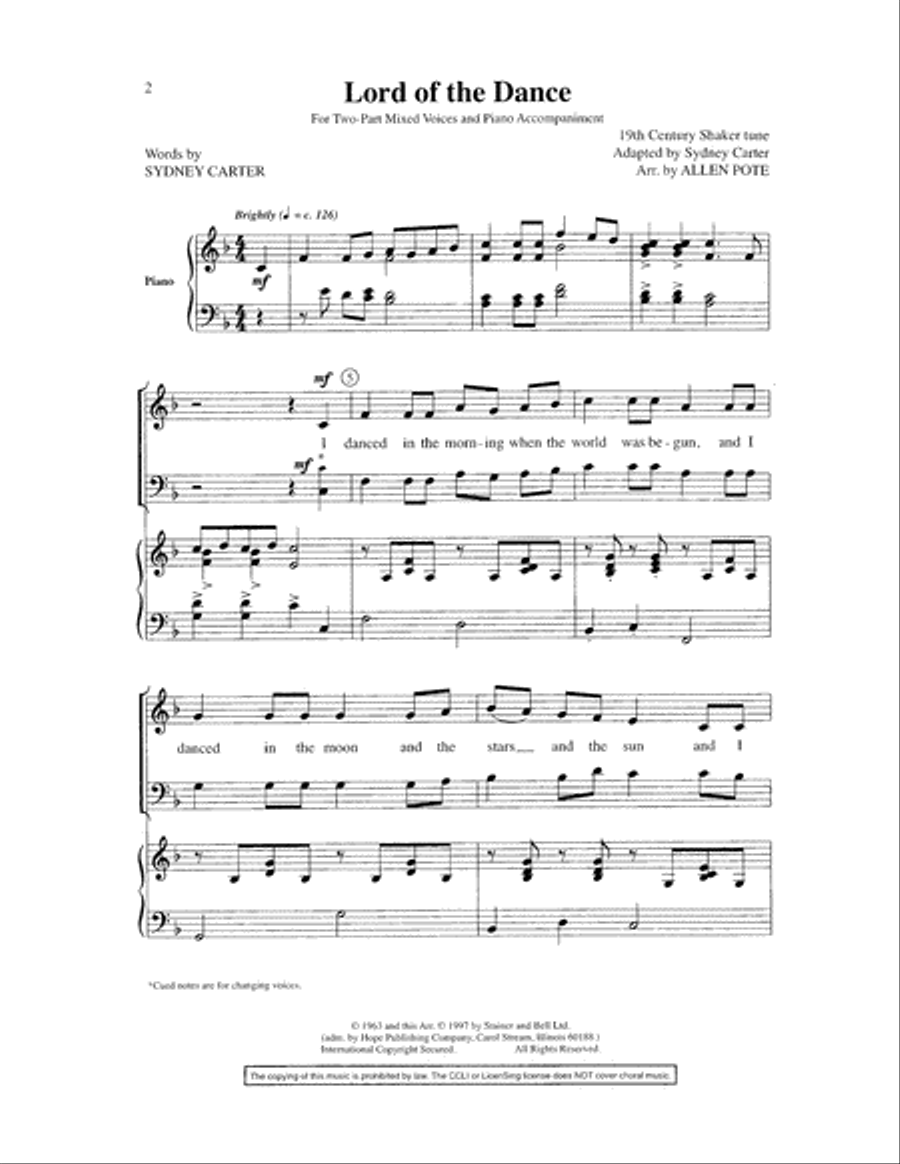 Lord of the Dance Lord of the Dance 2-Part scores gallery preview page 2
