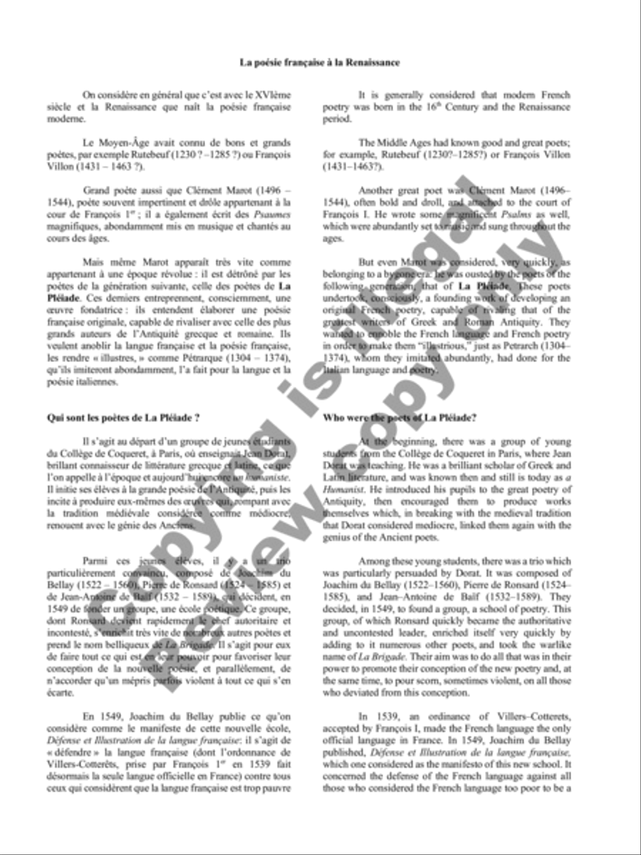 Songs of Gouvy, Volume 1: 40 poèmes de Pierre de Ronsard; 12 poèmes de La Pleïade Piano Accompaniment scores gallery preview page 6