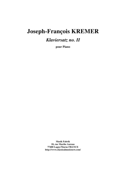 Joseph-François Kremer: Klaviersatz no. 2