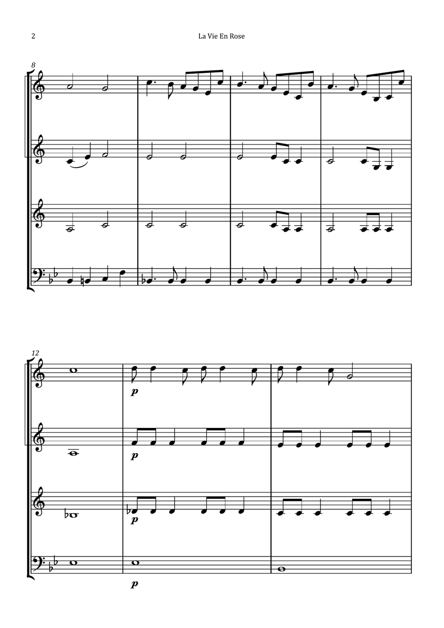 La Vie En Rose by Edith Piaf Brass Quartet - Digital Sheet Music page 2