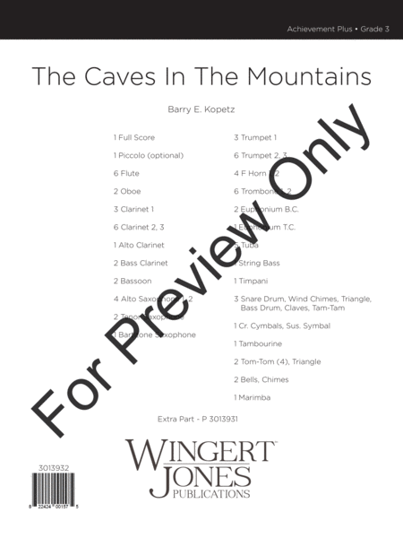 Caves In The Mountains - Full Score
