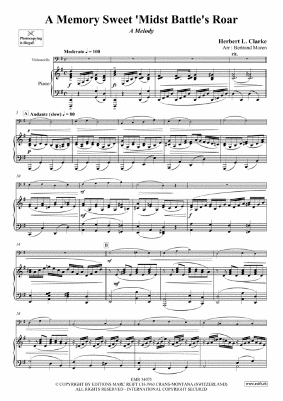 A Memory Sweet 'Midst Battle's Roar Piano Accompaniment scores gallery preview page 3