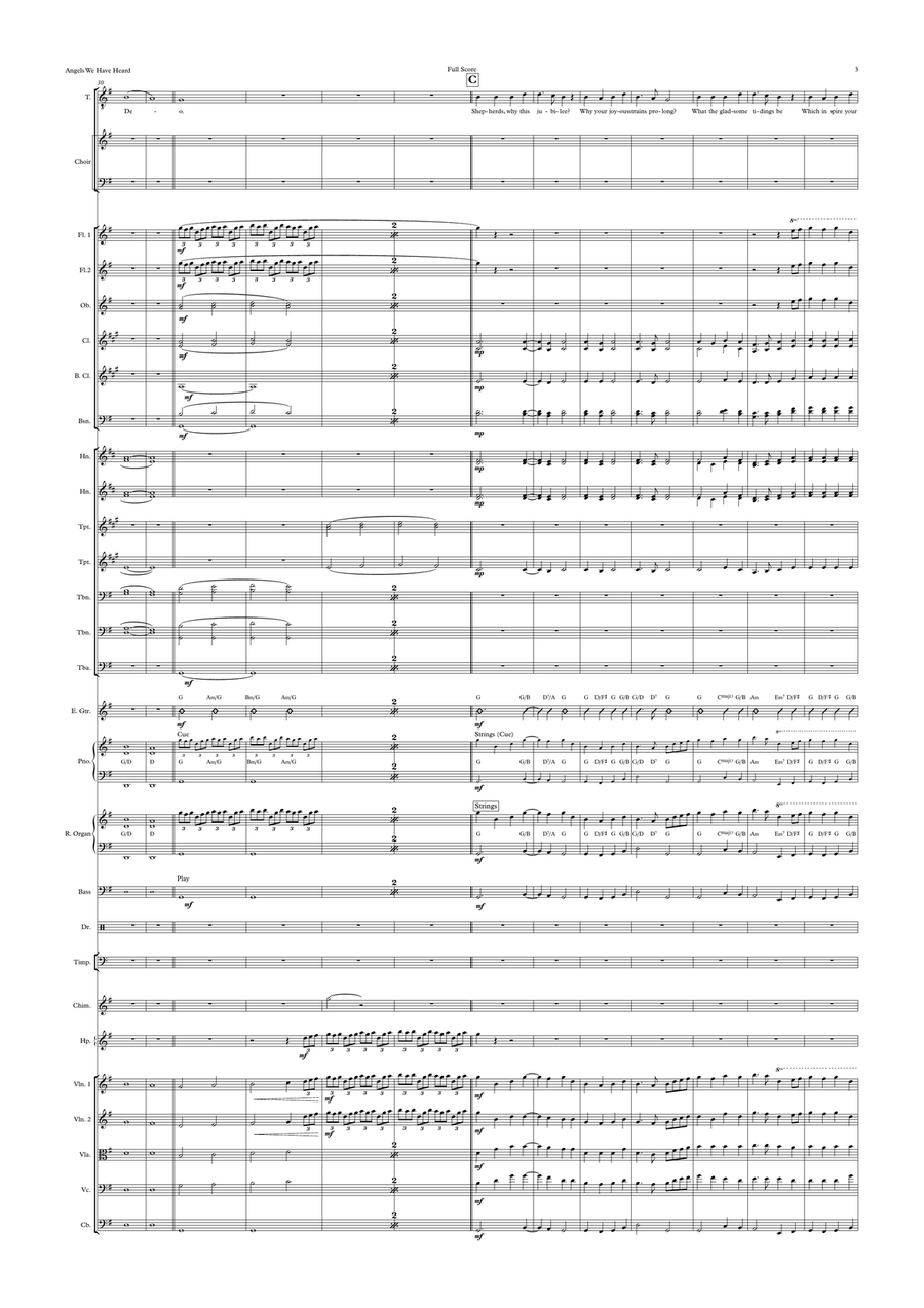 Angels We Have Heard on High (Gloria in Excelsis Deo)- Andrea Bocelli- Voice, Choir and Pops Orch Choir scores gallery preview page 3