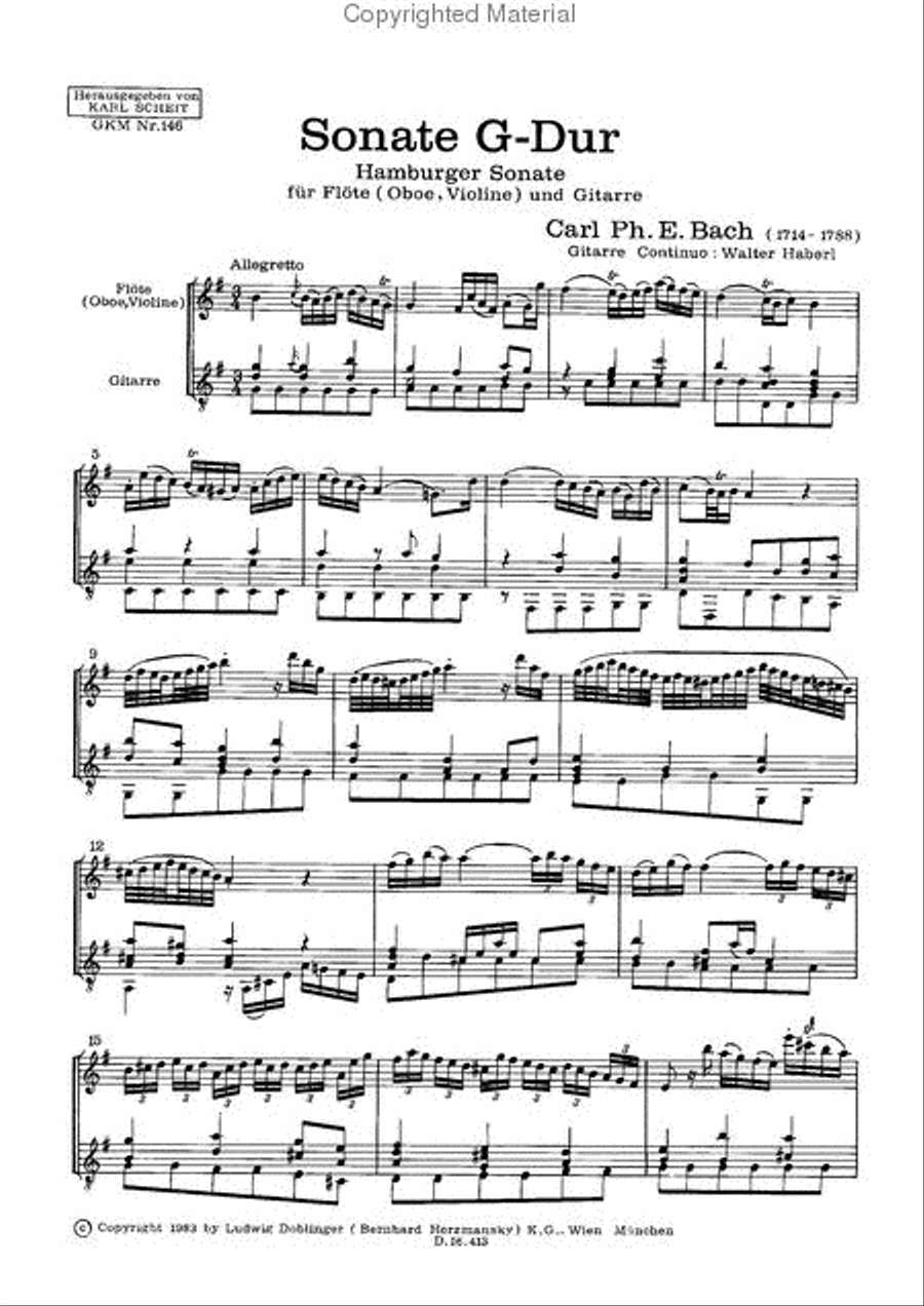 Sonate G-Dur Flute scores gallery preview page 2