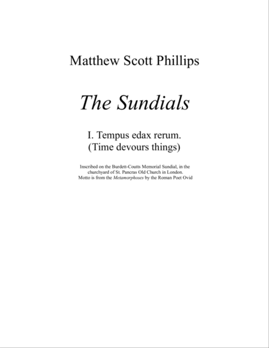 The Sundials: I;Tempus Edax Rerum (Time devours things) Piano Trio scores gallery preview page 1