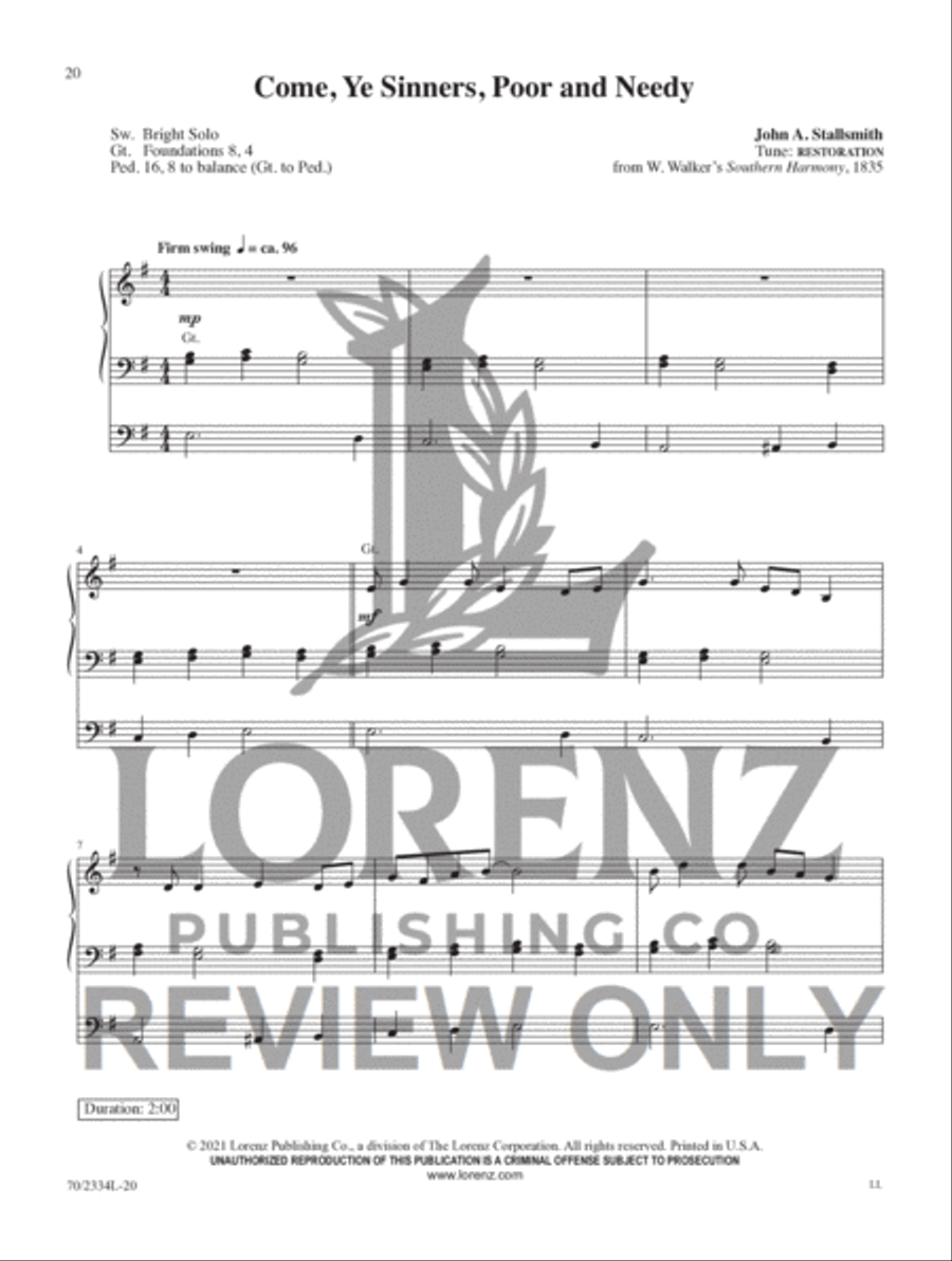 Jazzy Hymn Settings for Organ Organ Accompaniment scores gallery preview page 14