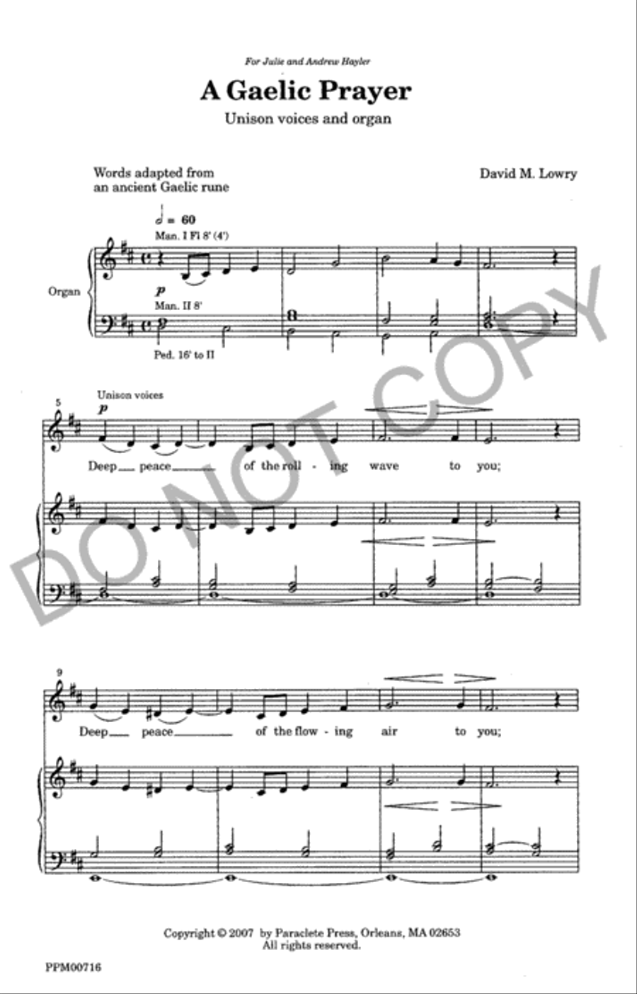 A Gaelic Prayer A Gaelic Prayer Unison Choir scores gallery preview page 2