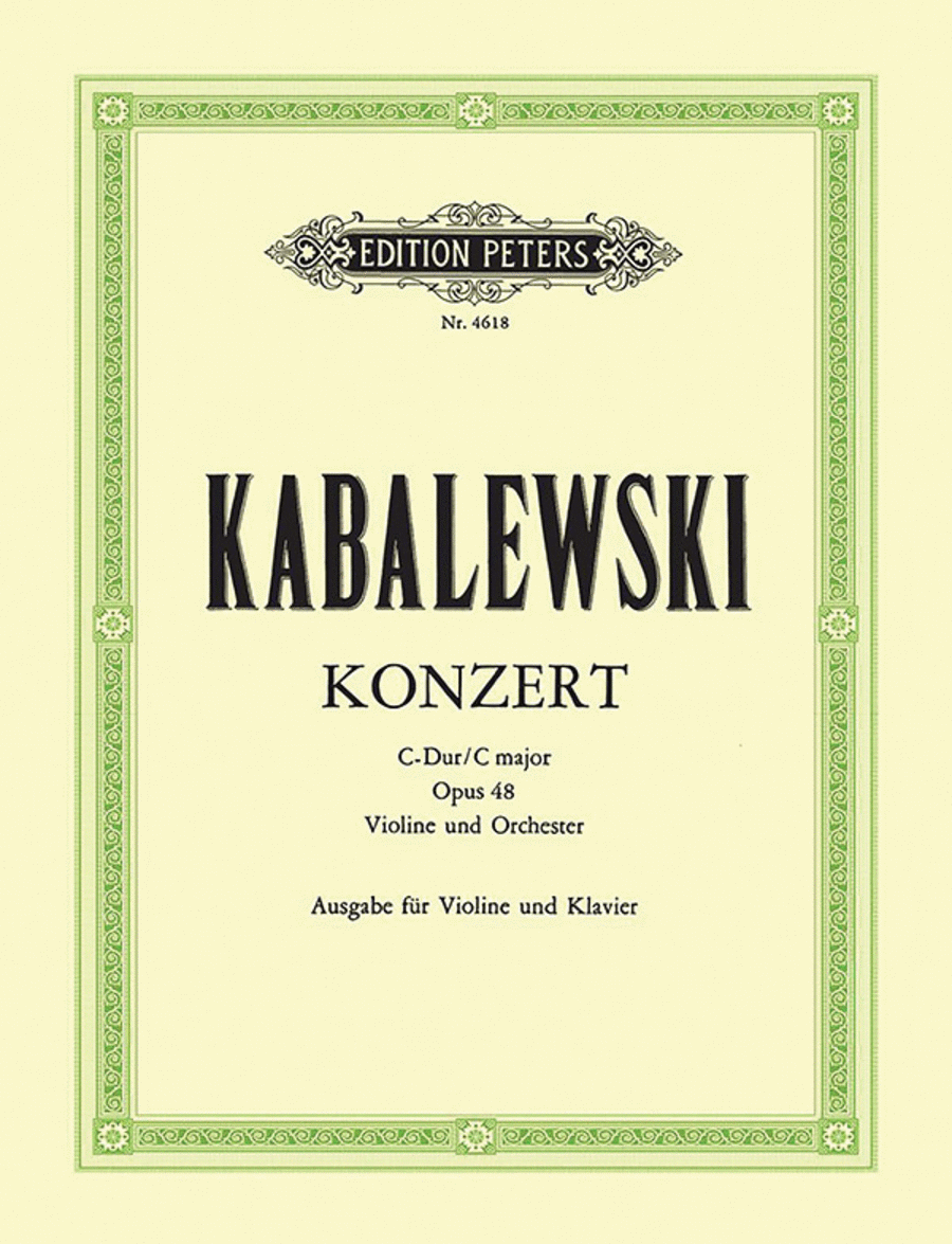 Concerto, Op. 48 in C Major for Violin and Orchestra - Arranged for Violin and Piano Violin Solo scores gallery preview page 1