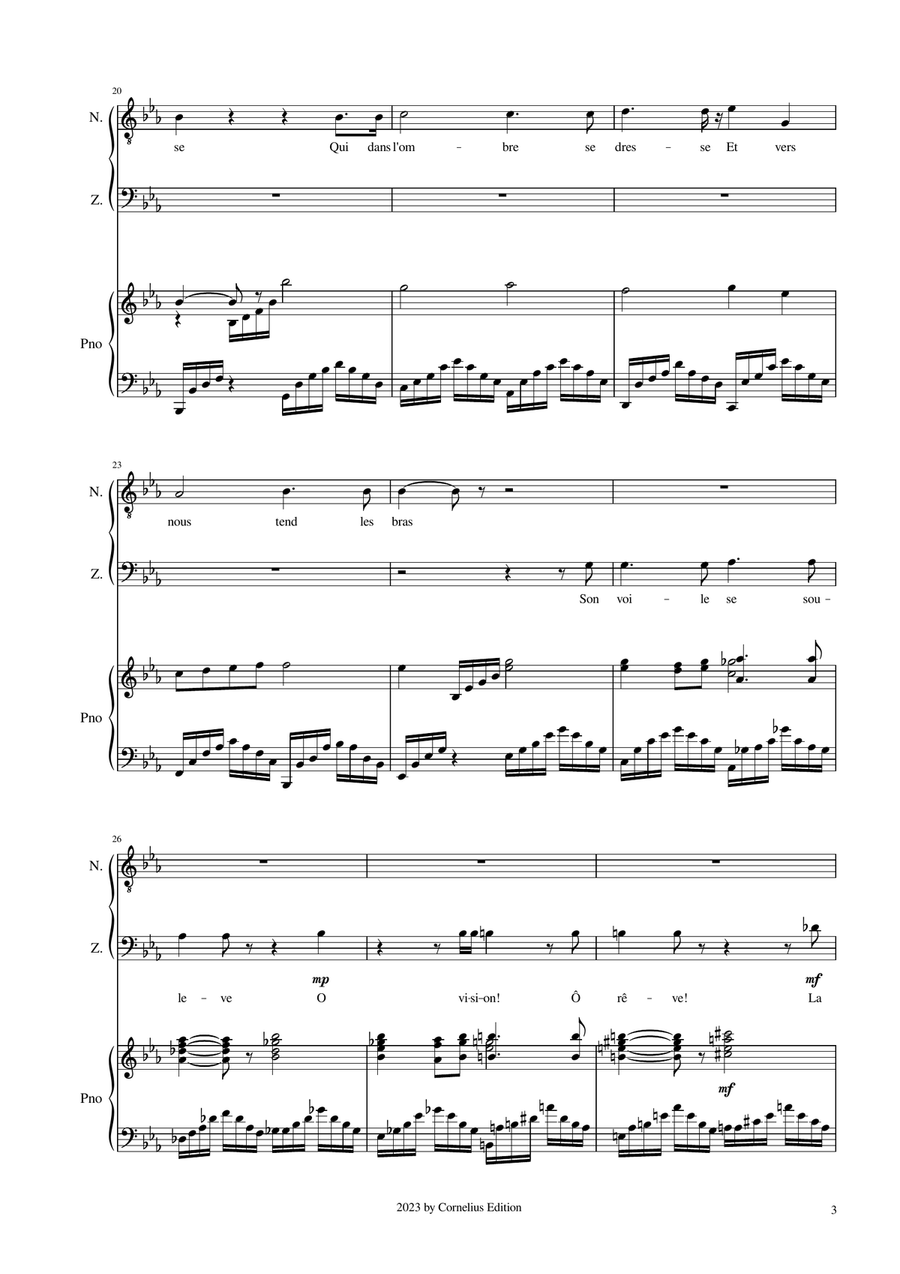 The Pearl Fishers Duet - Tenor and Baritone with Piano Tenor Voice scores gallery preview page 3