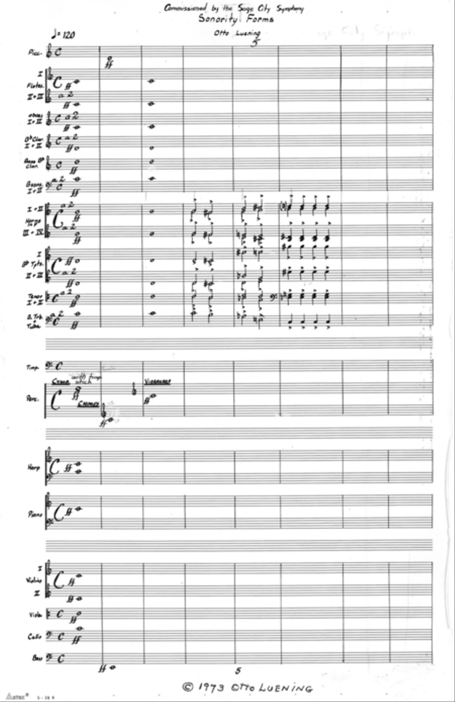 [Luening] Sonority Forms I Full Orchestra scores gallery preview page 3
