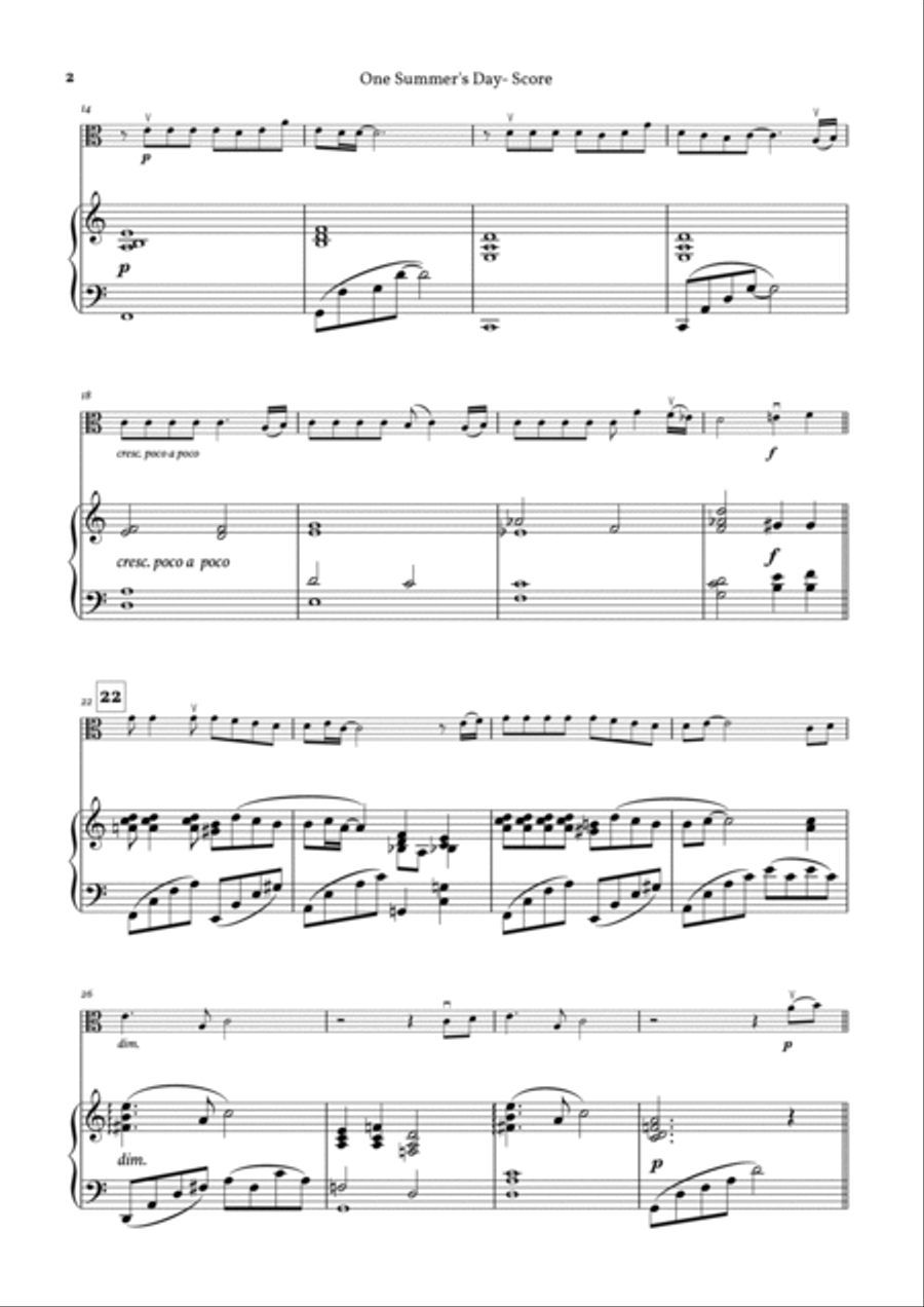 One Summer's Day Viola scores gallery preview page 2