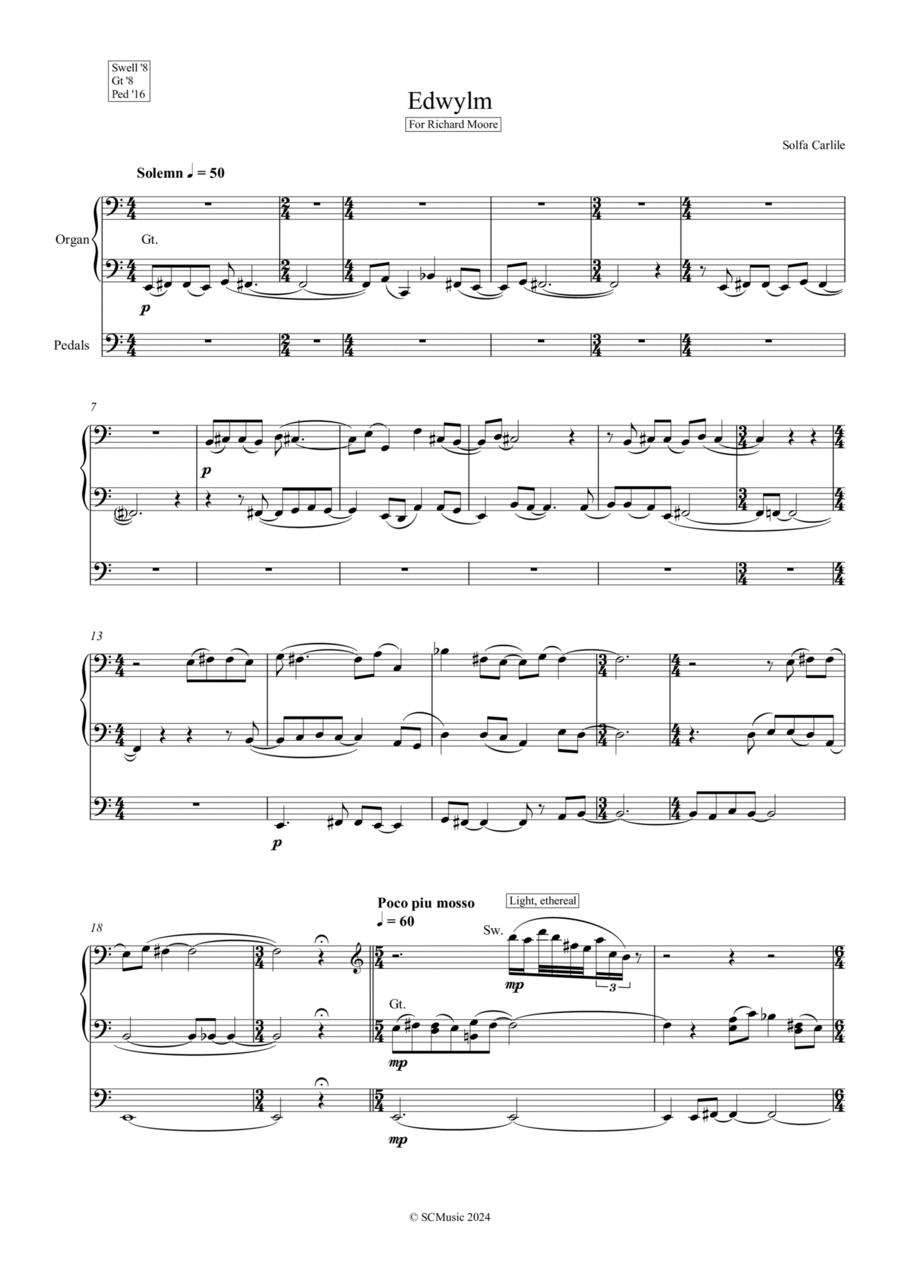 Edwyllm Organ Solo scores gallery preview page 1
