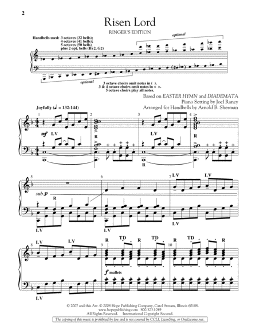 Risen Lord Risen Lord Handbell Choir scores gallery preview page 2