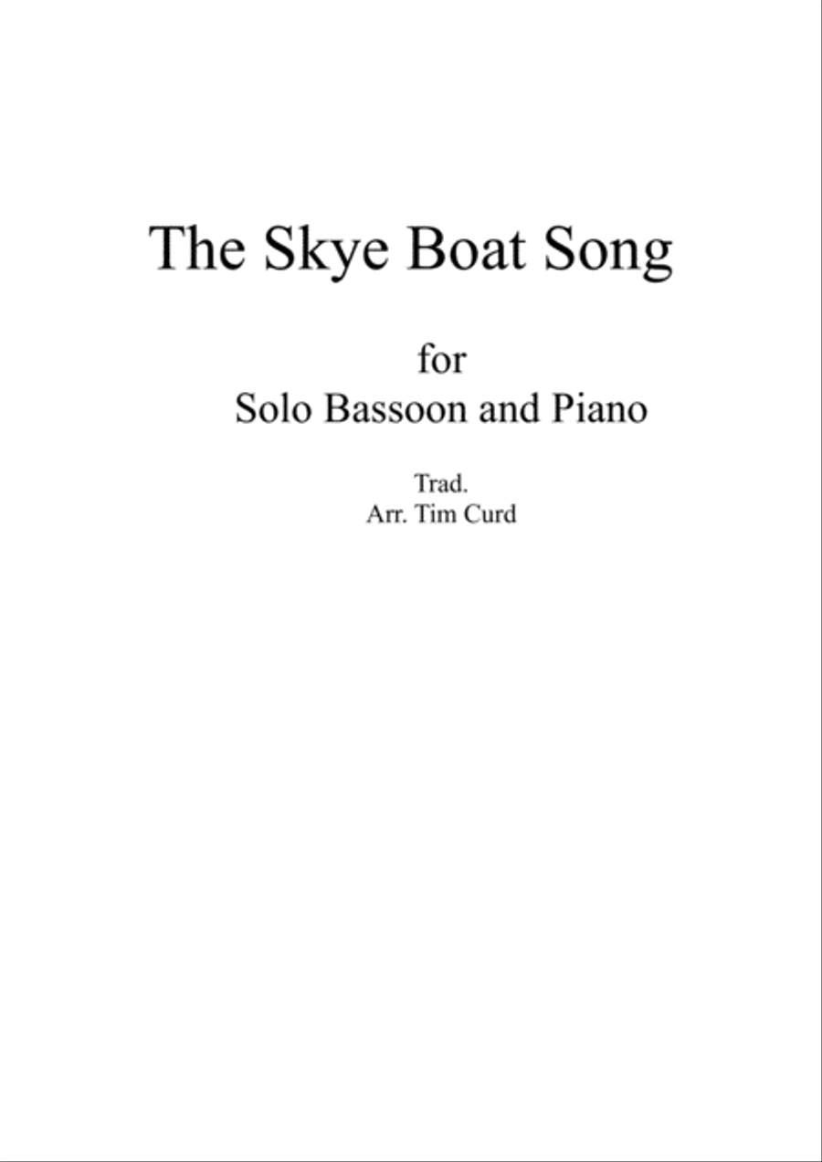 The Skye Boat Song. For Solo Bassoon and Piano Bassoon Solo scores gallery preview page 1