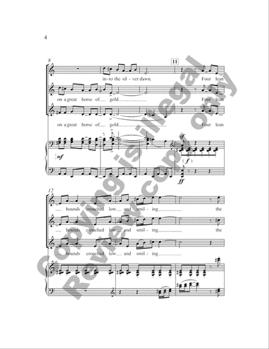 earthsongs: 4. All in green went my love riding SSA scores gallery preview page 4