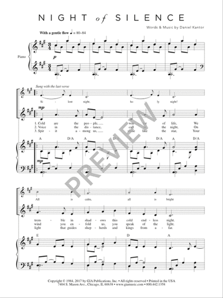 Night of Silence - Home edition Unison Choir scores gallery preview page 3