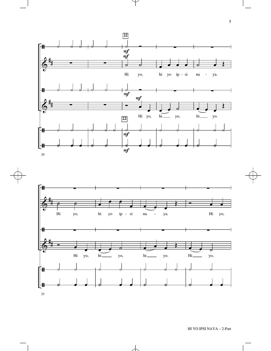 Hi Yo Ipsi Naya (arr. Mark Burrows) 2-Part scores gallery preview page 3