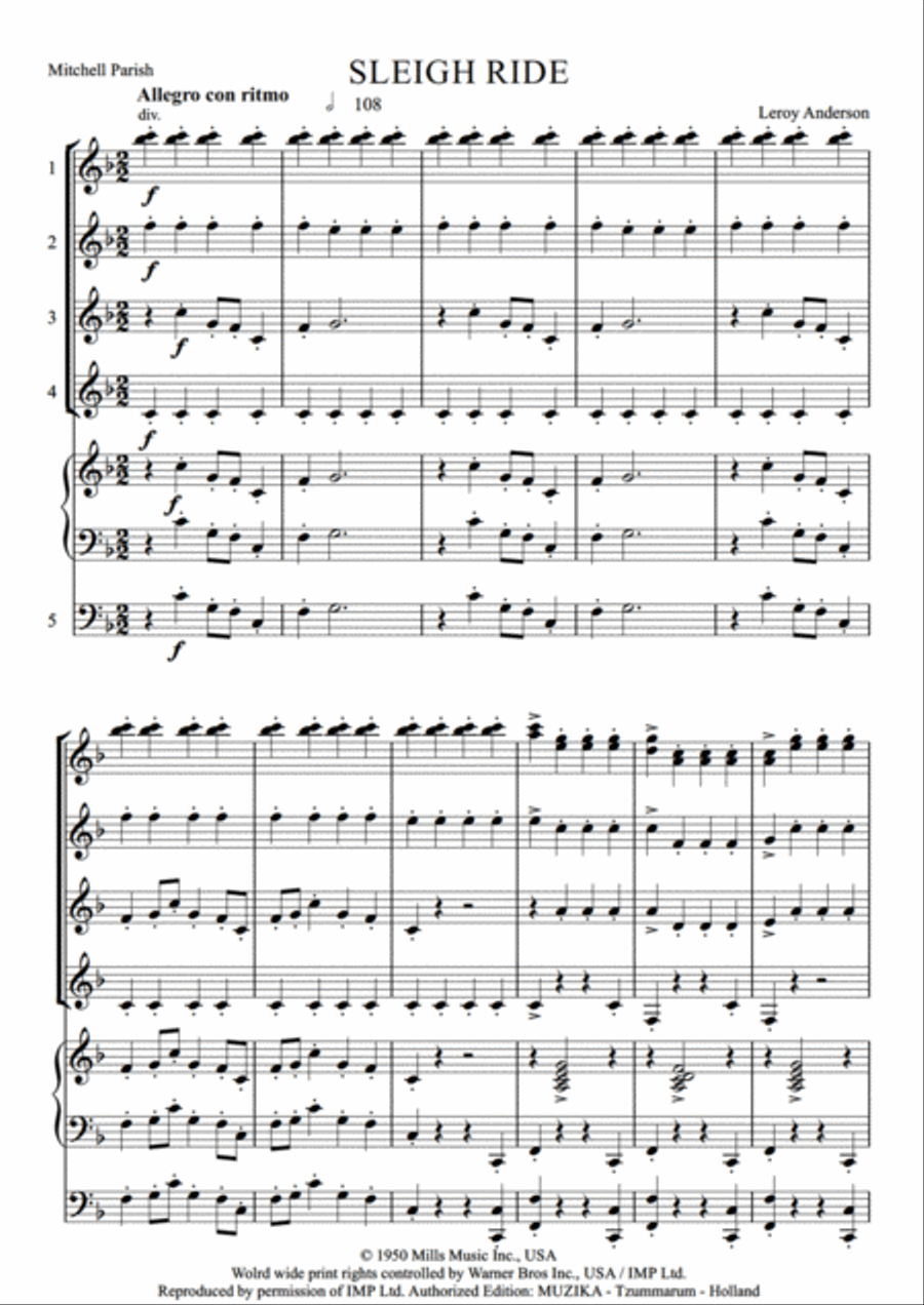 Sleigh Ride Set of Parts scores gallery preview page 3