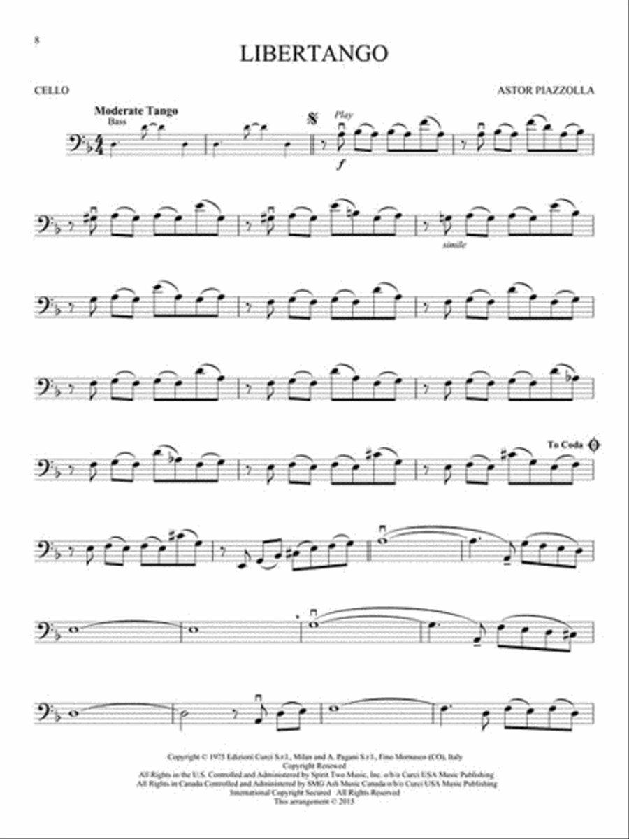 Piazzolla Tangos Piazzolla Tangos Cello scores gallery preview page 3