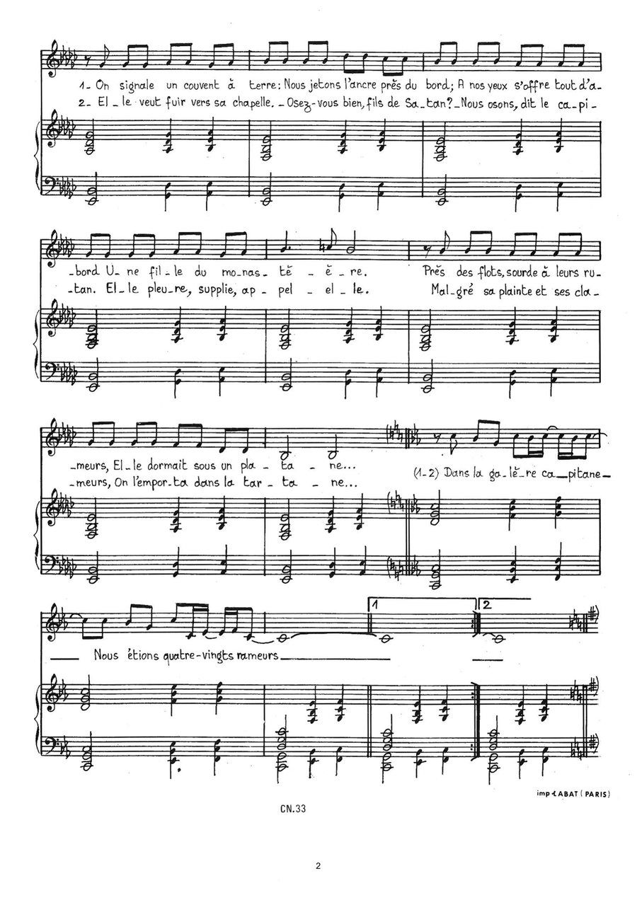 Chanson De Pirates Piano, Vocal scores gallery preview page 2