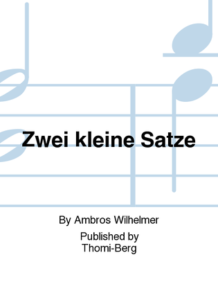 Book cover for Zwei kleine Satze