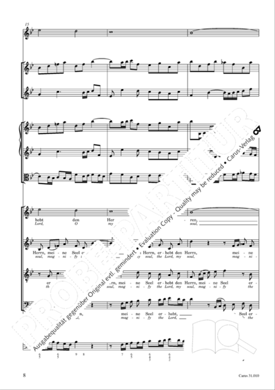 Magnify the Lord, my soul (Meine Seel erhebt den Herren) 4-Part scores gallery preview page 4
