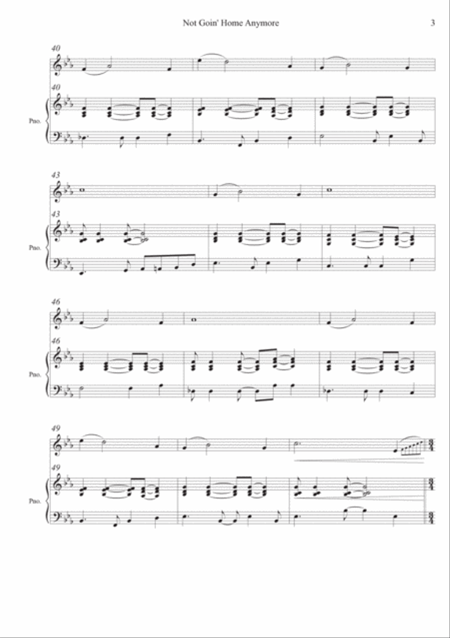 Not Goin' Home Anymore Piano scores gallery preview page 3