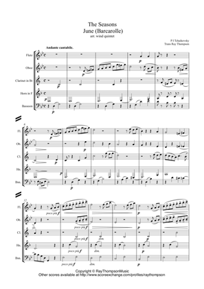 Tchaikovsky: The Seasons Op.37a No.6 June (Barcarolle) - wind quintet