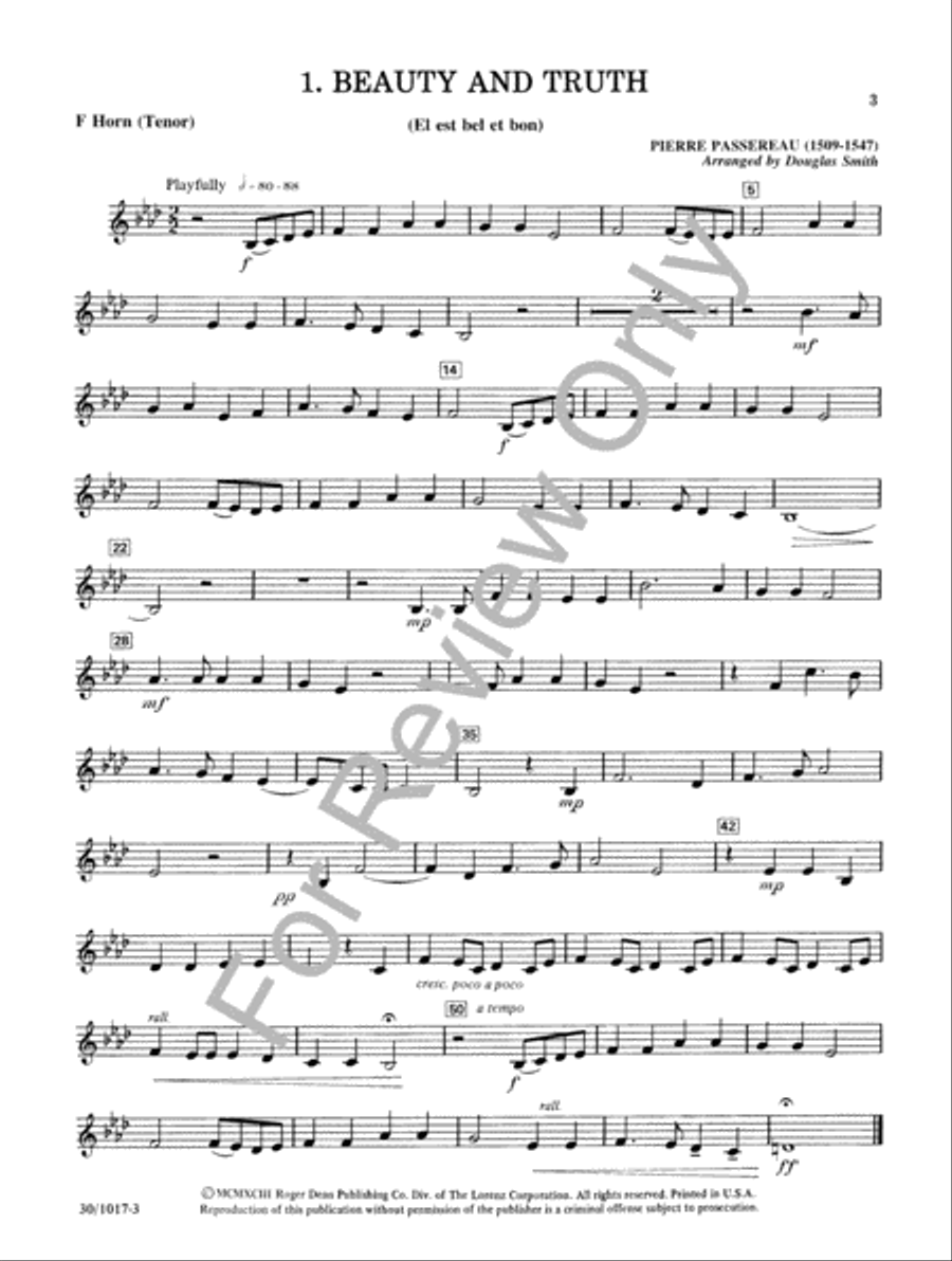Classics for Four-Plus Brass - F Horn Brass Ensemble scores gallery preview page 2
