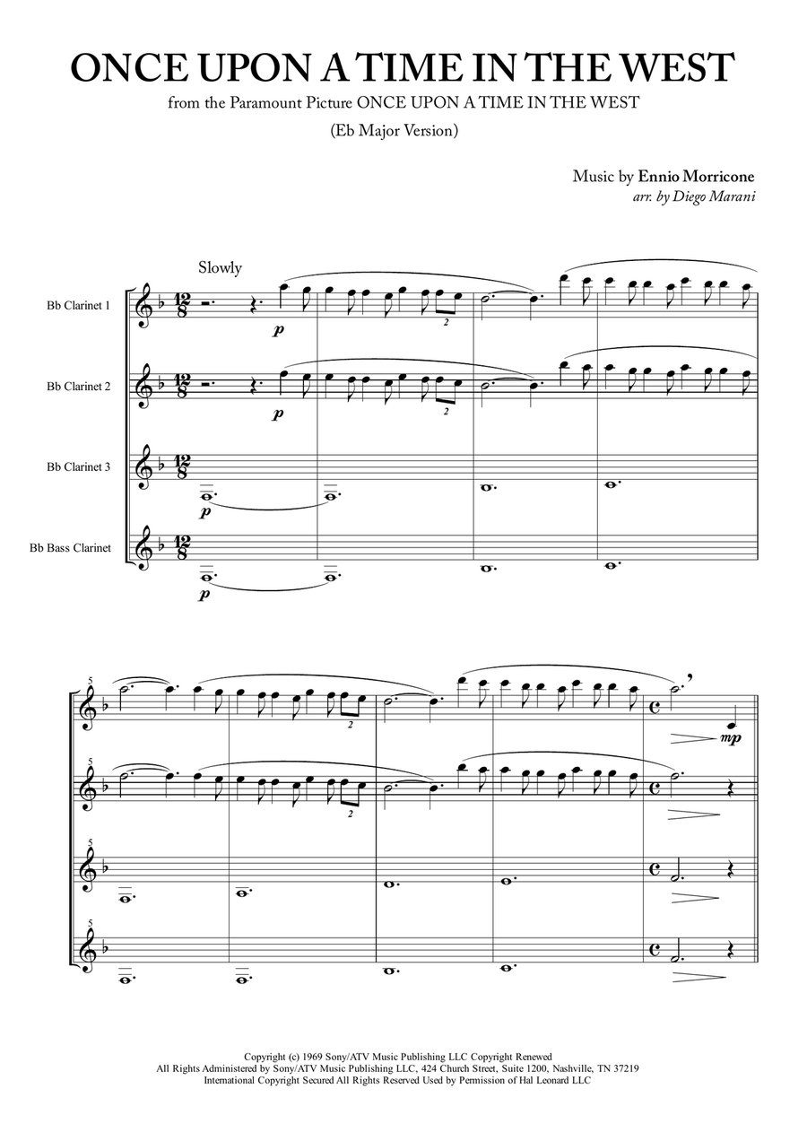 Once Upon A Time In The West from the Paramount Picture ONCE UPON A TIME IN THE WEST Woodwind Quartet scores gallery preview page 5