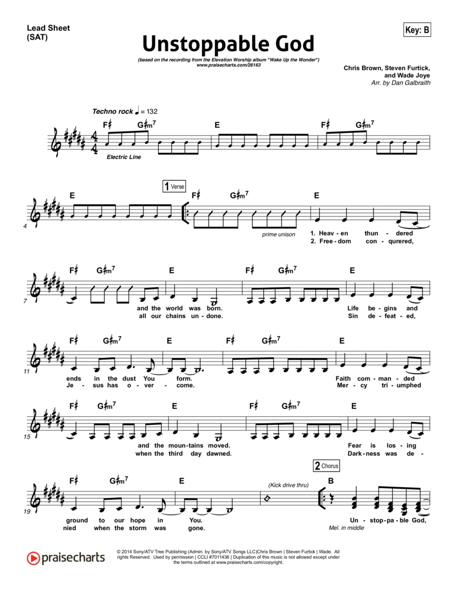 Unstoppable God Unstoppable God Piano scores gallery preview page 1