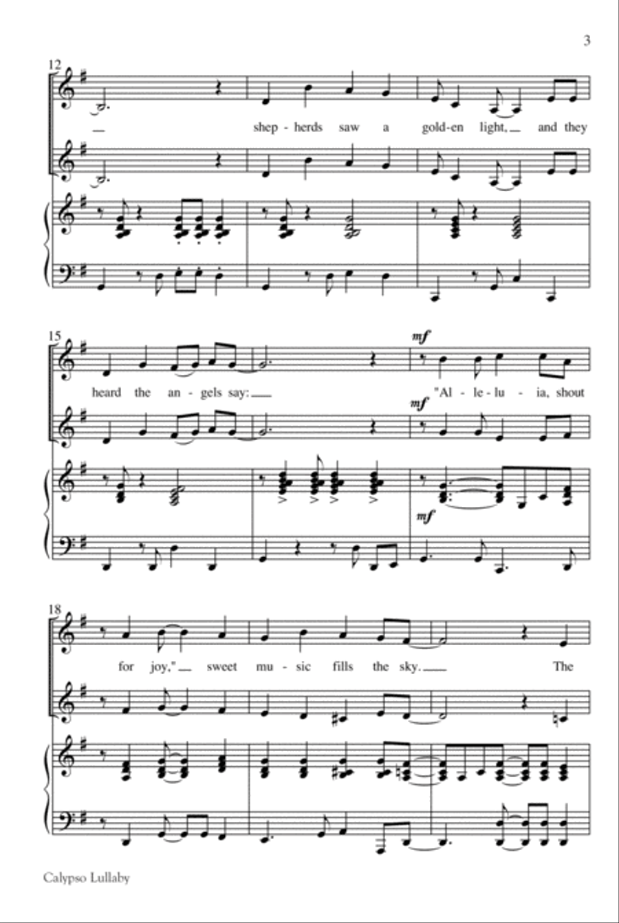 Calypso Lullaby 2-Part scores gallery preview page 3