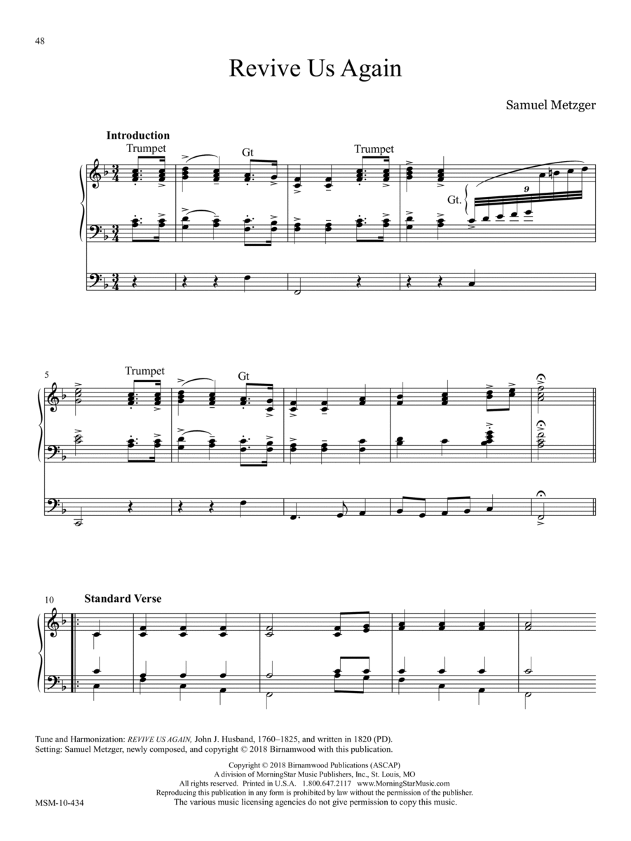 Revive Us Again Organ scores gallery preview page 1