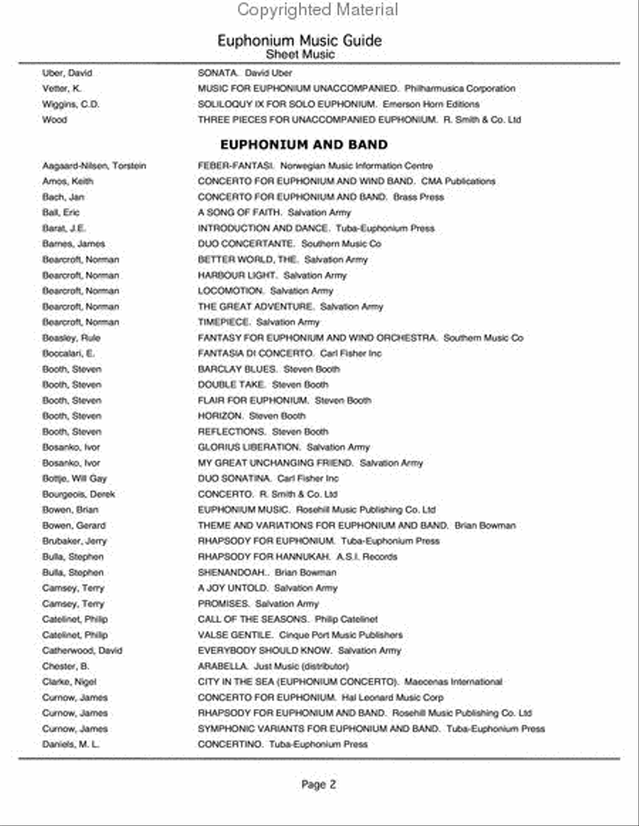 Euphonium Music Guide Euphonium scores gallery preview page 6
