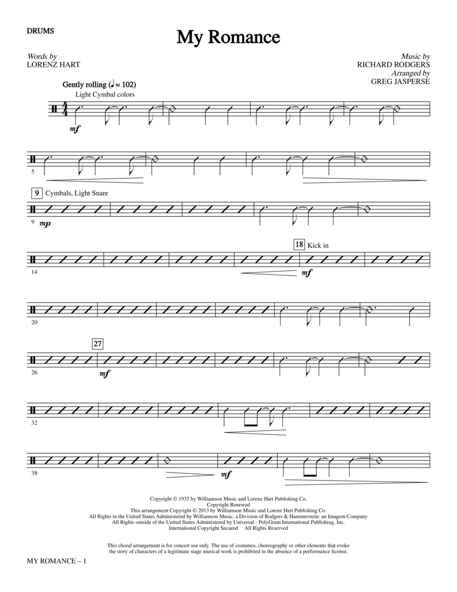 My Romance - Drums Choir scores gallery preview page 1