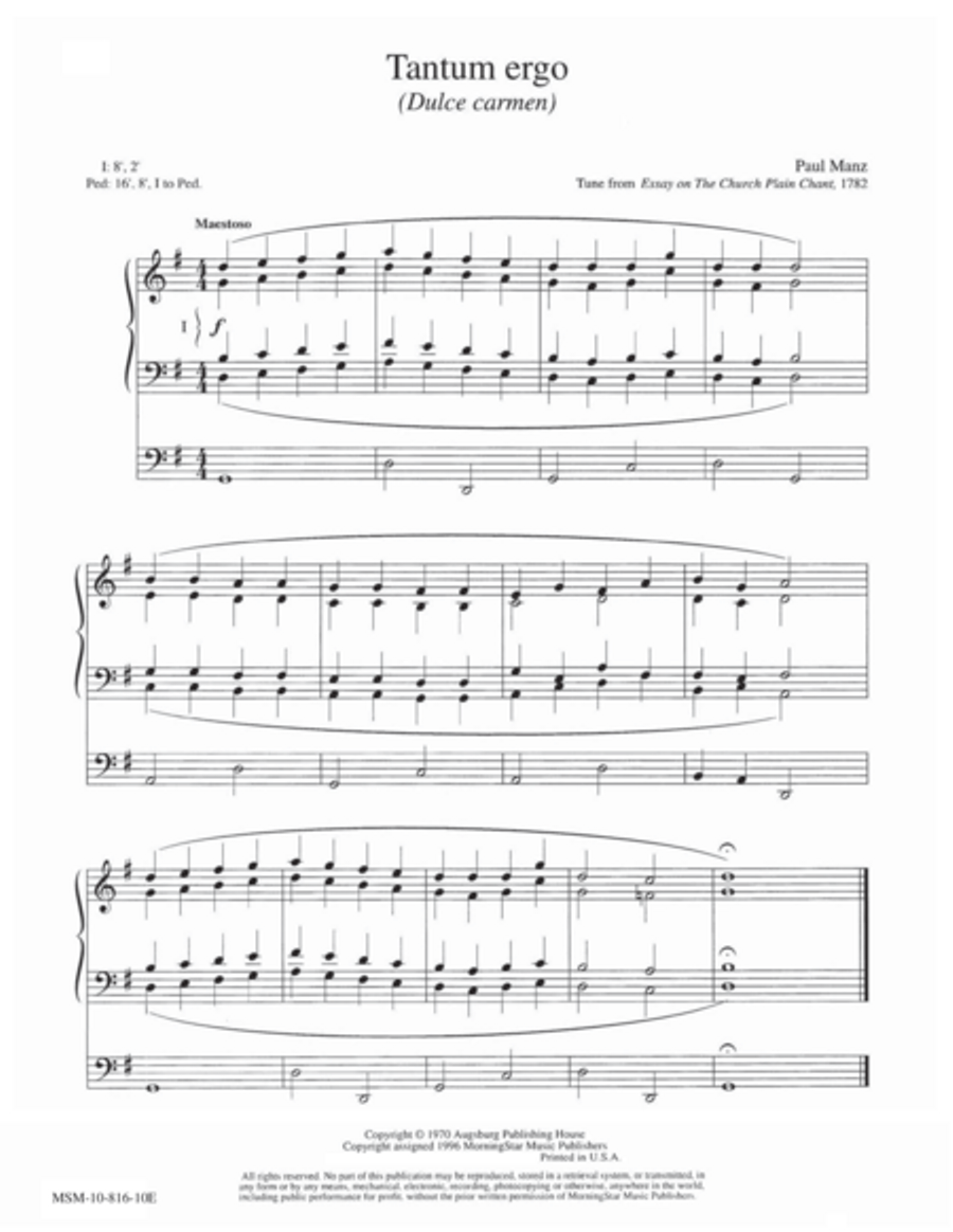 Tantum ergo Tantum ergo Organ scores gallery preview page 1