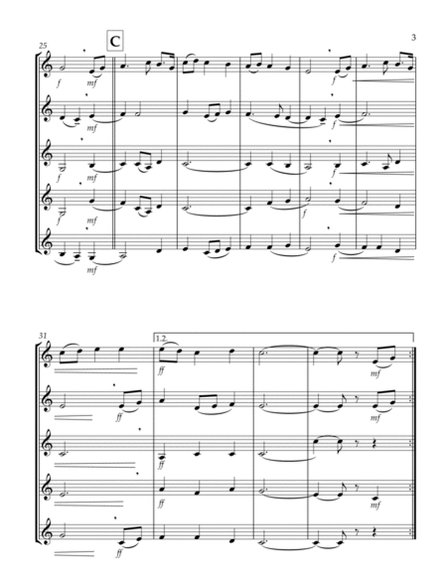 Thaxted (hymn tune based on excerpt from "Jupiter" from The Planets) (Bb) (Clarinet Quintet) image number null