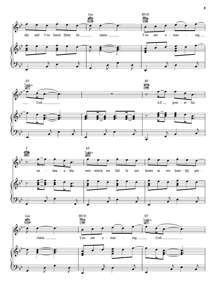 Indescribable Piano, Vocal, Guitar scores gallery preview page 3