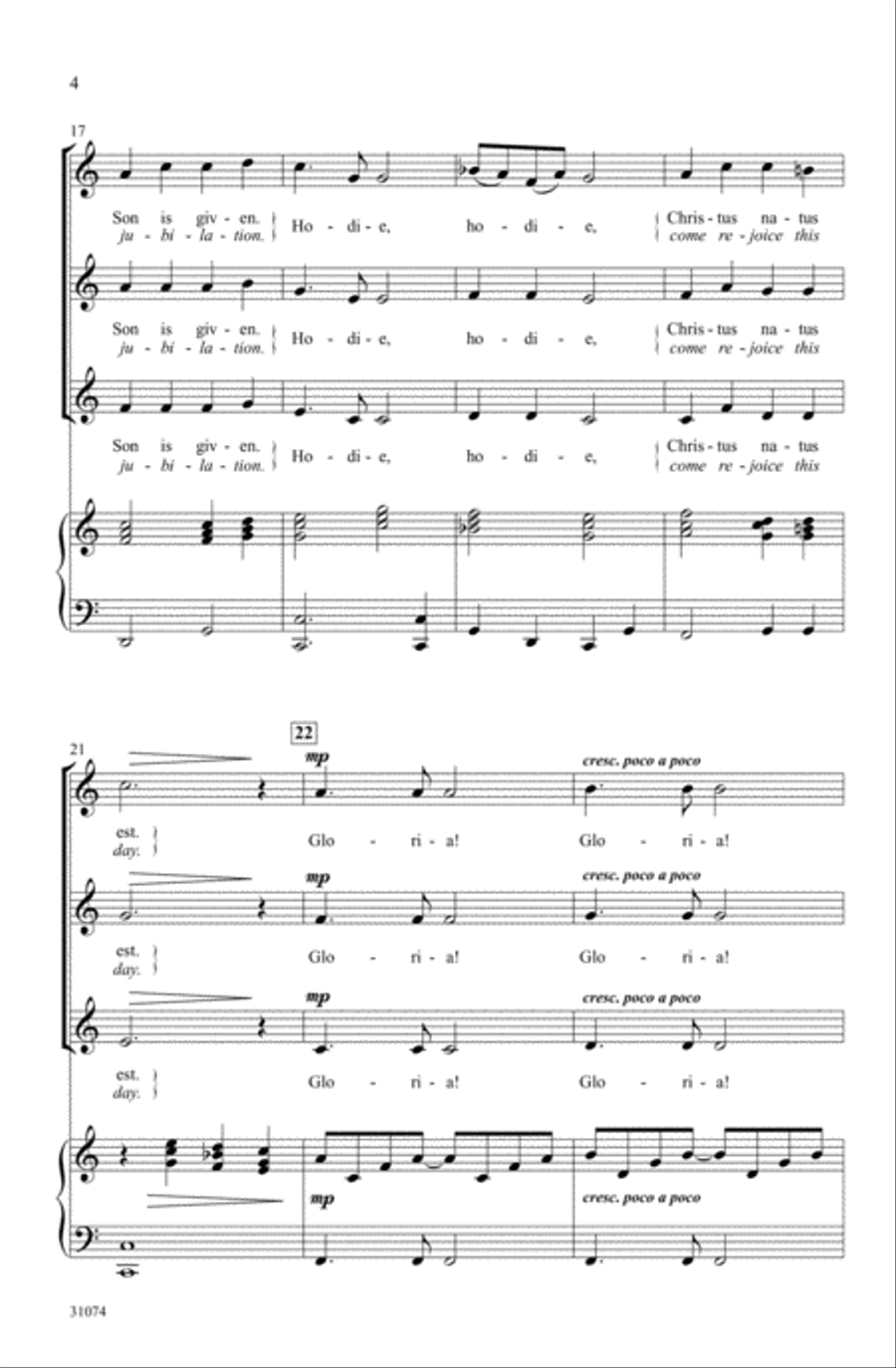 Hodie Hodie SSA scores gallery preview page 3