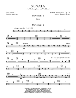 Sonata for Alto Saxophone, Op. 29 - Percussion 3