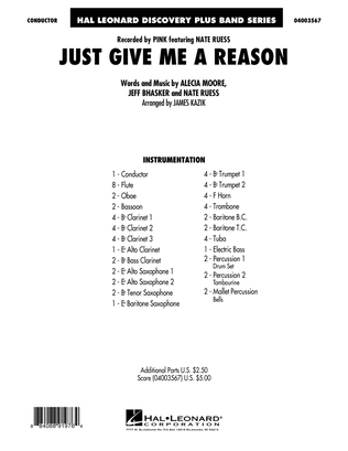 Book cover for Just Give Me a Reason - Conductor Score (Full Score)