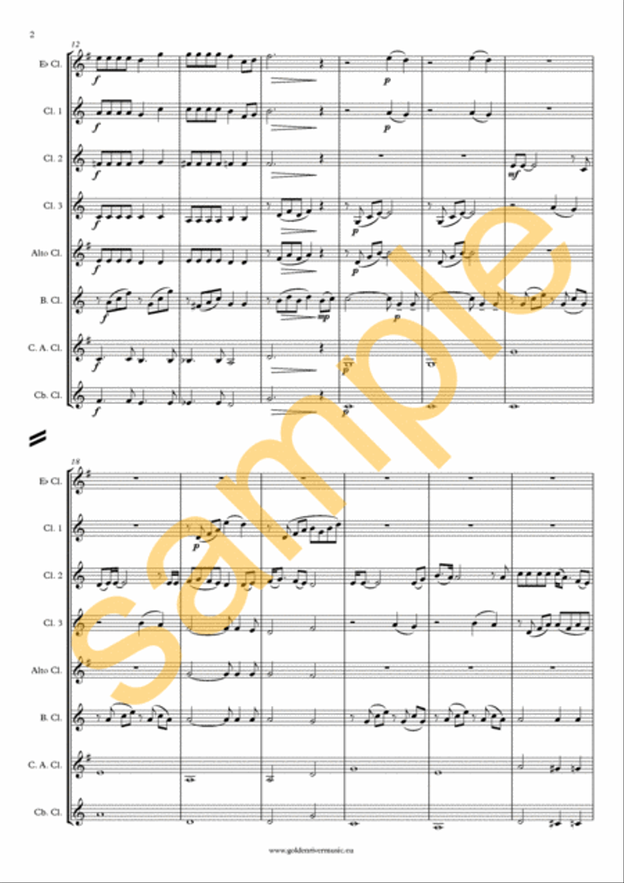 Bohemian Rhapsody - clarinet choir Clarinet Choir scores gallery preview page 3