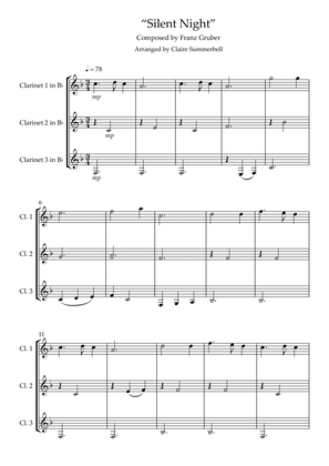 Silent Night - Easy Clarinet Trio