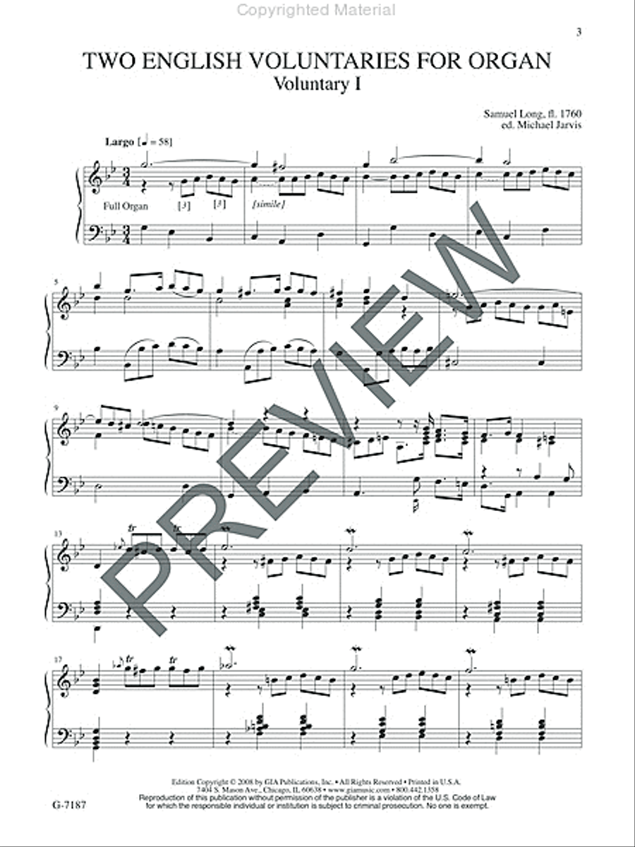 Two English Voluntaries for Organ Organ Solo scores gallery preview page 3